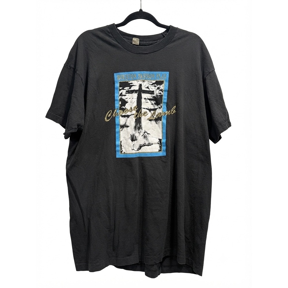 Vintage Screen Stars Houston Passion Play Choose the Lamb T-Shirt XXXL Black 90s